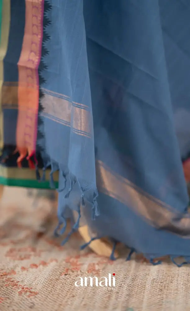 Swara Unstitched Salwar - Dusty Blue and Navy Blue salwar