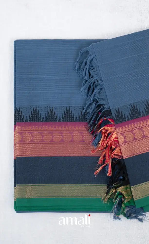 Swara Unstitched Salwar - Dusty Blue and Navy Blue salwar