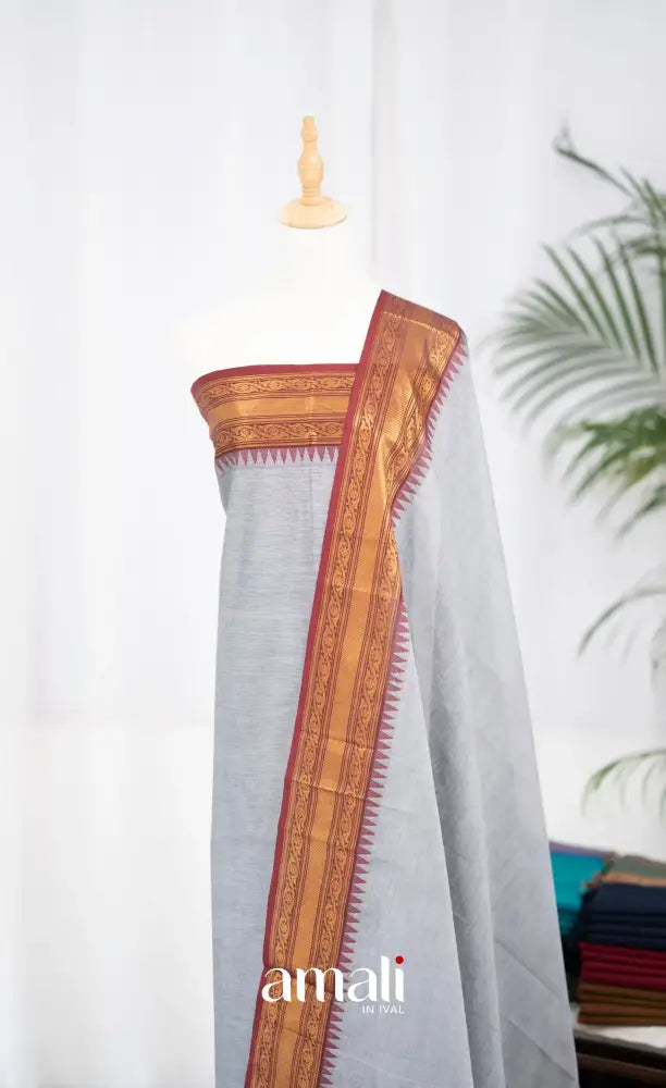 Swara Unstitched Salwar - Grey and Maroon salwar