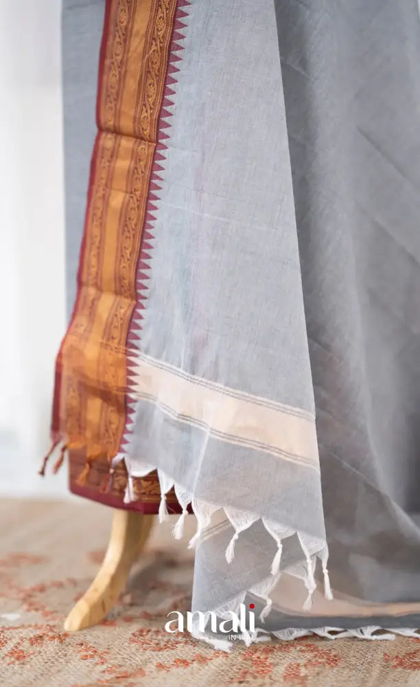 Swara Unstitched Salwar - Grey and Maroon salwar