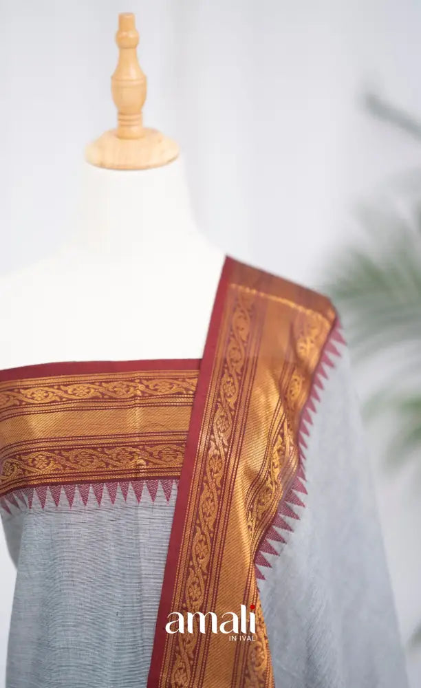 Swara Unstitched Salwar - Grey and Maroon salwar