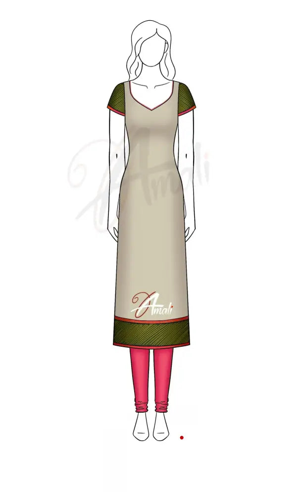 Swara Unstitched Salwar - Grey and Rani Pink salwar