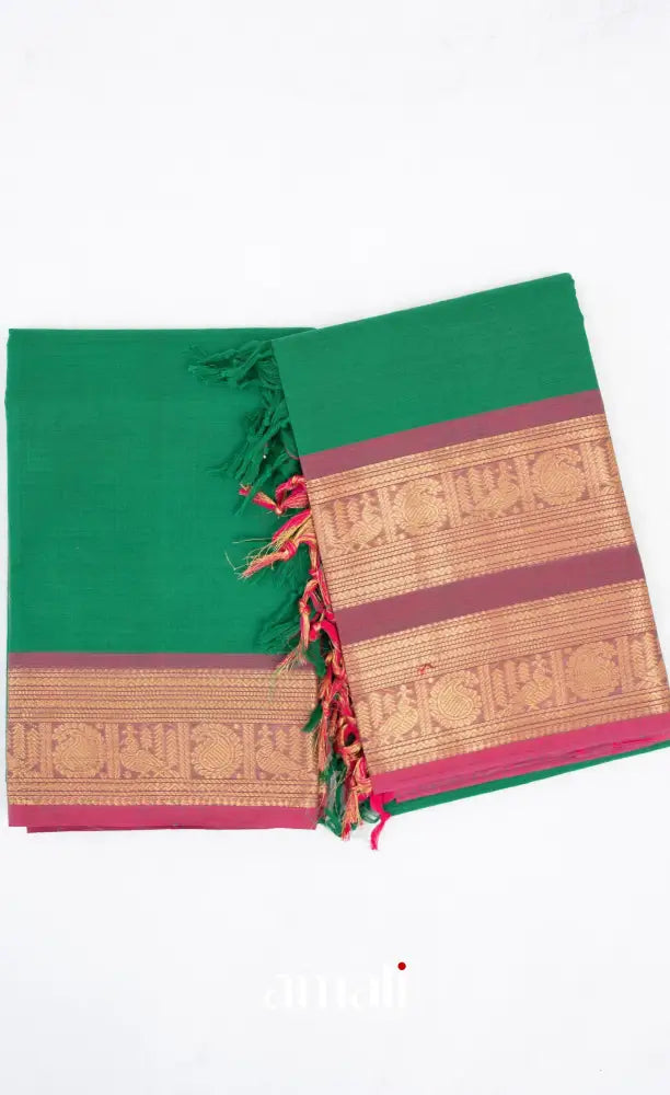 Swara Unstitched Salwar - Leaf Green and Pink salwar