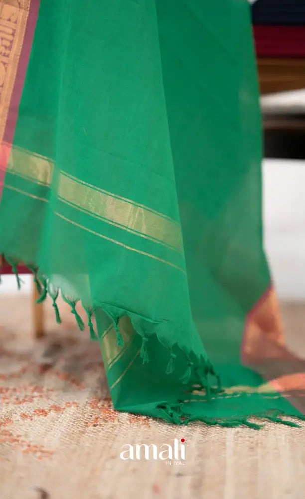 Swara Unstitched Salwar - Leaf Green and Pink salwar