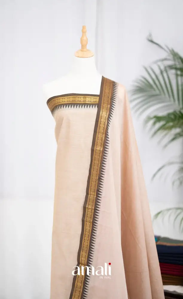 Swara Unstitched Salwar - Light Beige and Brown salwar