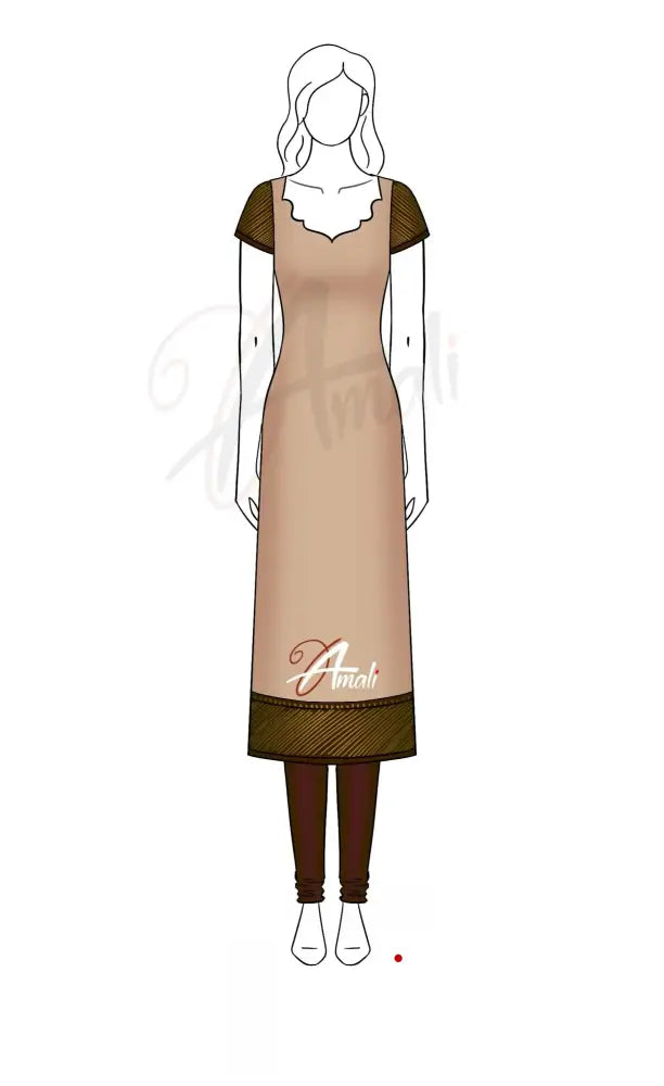 Swara Unstitched Salwar - Light Brown and Brownish Maroon salwar