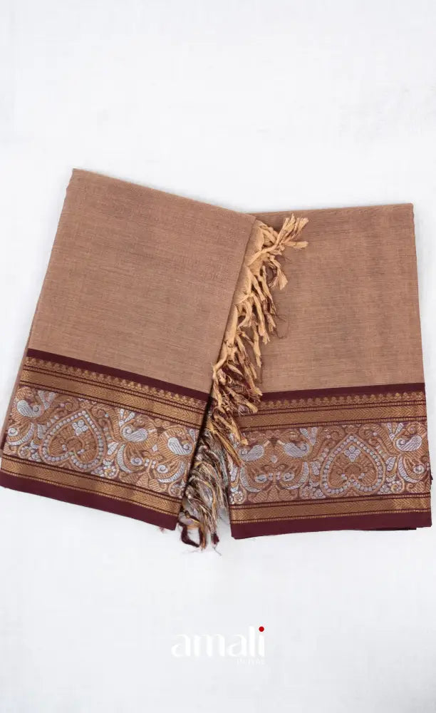 Swara Unstitched Salwar - Light Brown and Brownish Maroon salwar