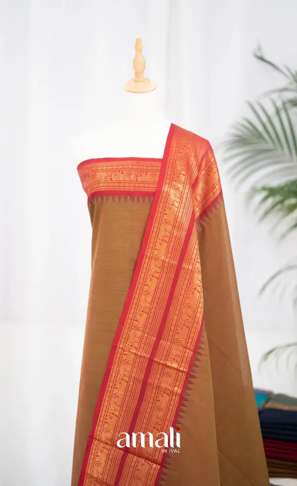 Swara Unstitched Salwar - Two tone Henna and Reddish Maroon salwar