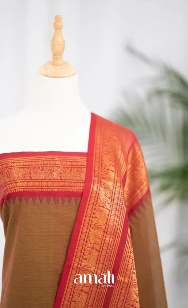 Swara Unstitched Salwar - Two tone Henna and Reddish Maroon salwar