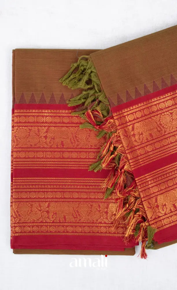 Swara Unstitched Salwar - Two tone Henna and Reddish Maroon salwar