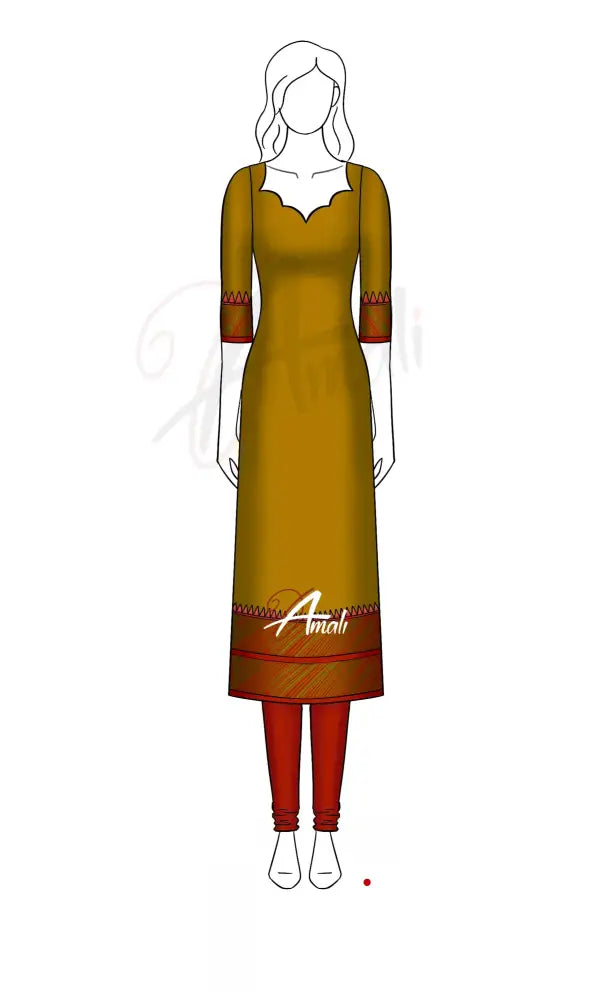 Swara Unstitched Salwar - Two tone Henna and Reddish Maroon salwar