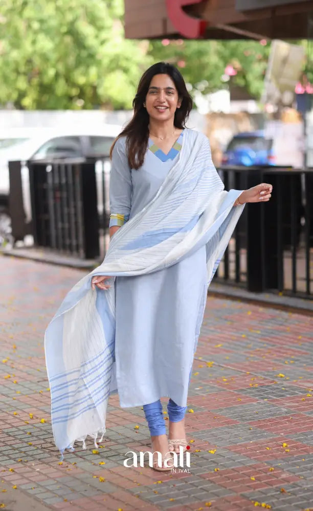 Tara Cotton Salwar - Pastel Blue - salwar