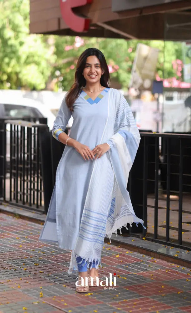 Tara Cotton Salwar - Pastel Blue - salwar