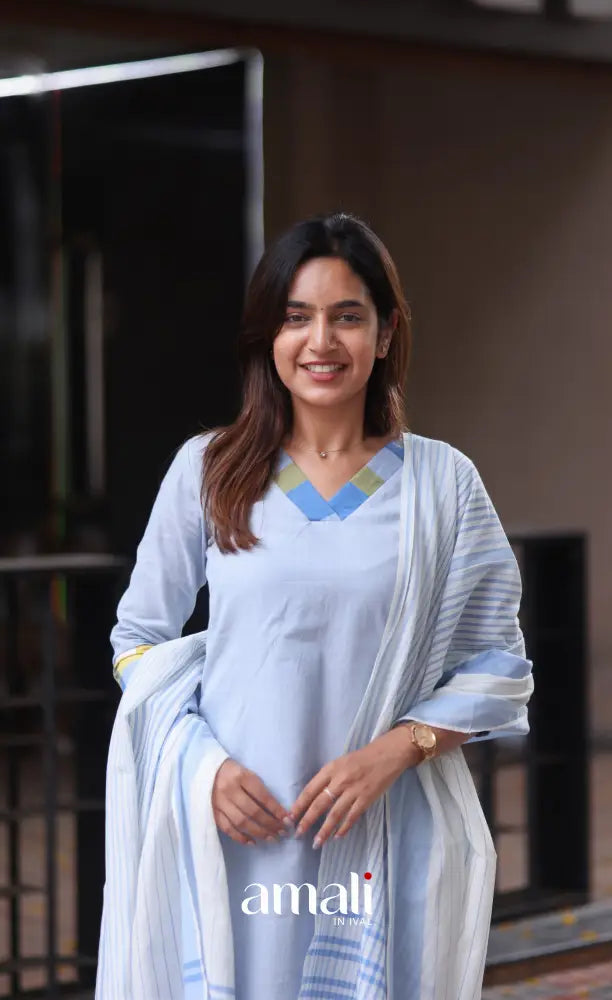Tara Cotton Salwar - Pastel Blue - salwar