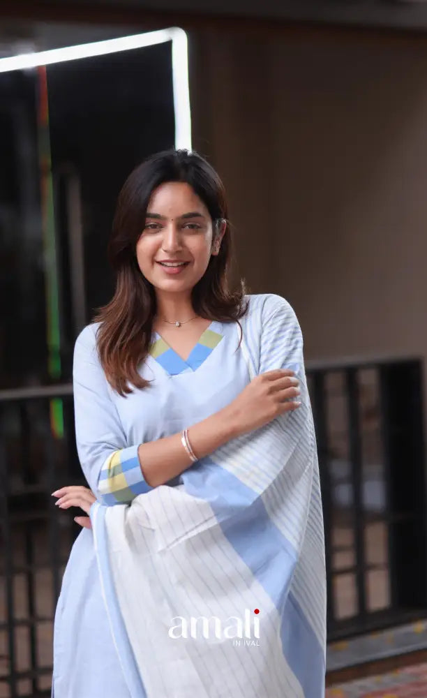 Tara Cotton Salwar - Pastel Blue - salwar