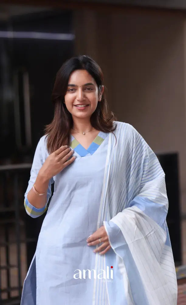 Tara Cotton Salwar - Pastel Blue - salwar