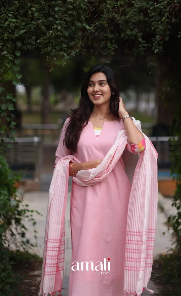 Tara Cotton Salwar - Pastel Pink - salwar