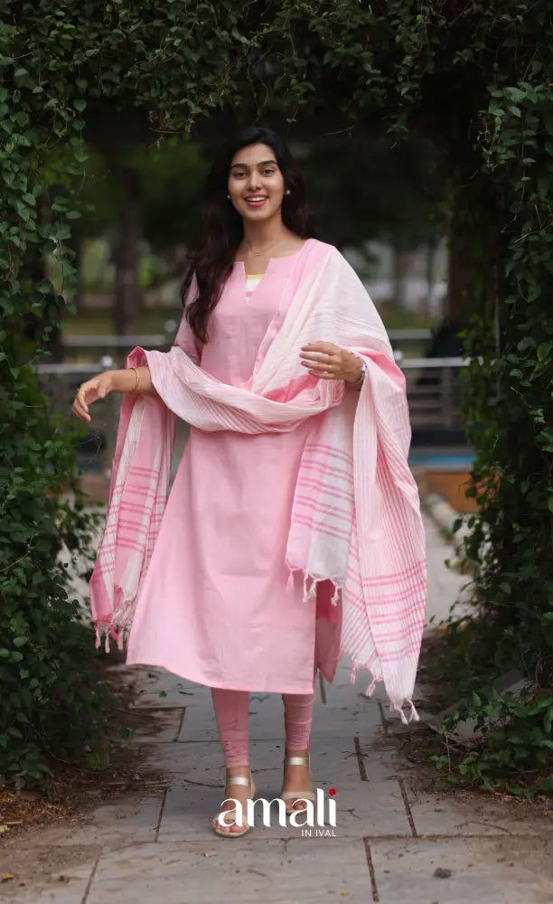 Tara Cotton Salwar - Pastel Pink - salwar