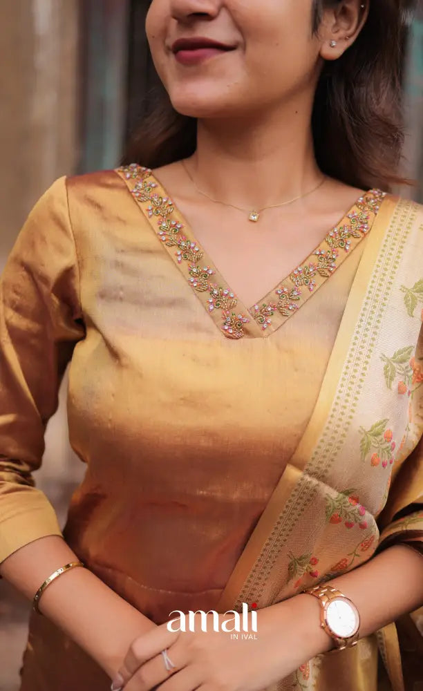 Athira Tissue Salwar - Antique Gold salwar