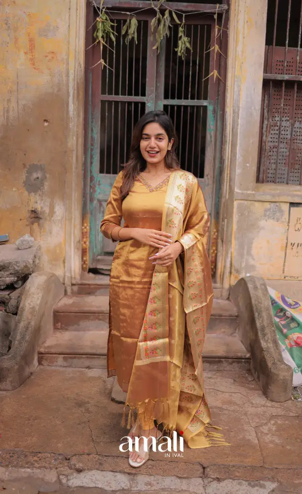 Tara Tissue Salwar - Antique Gold salwar