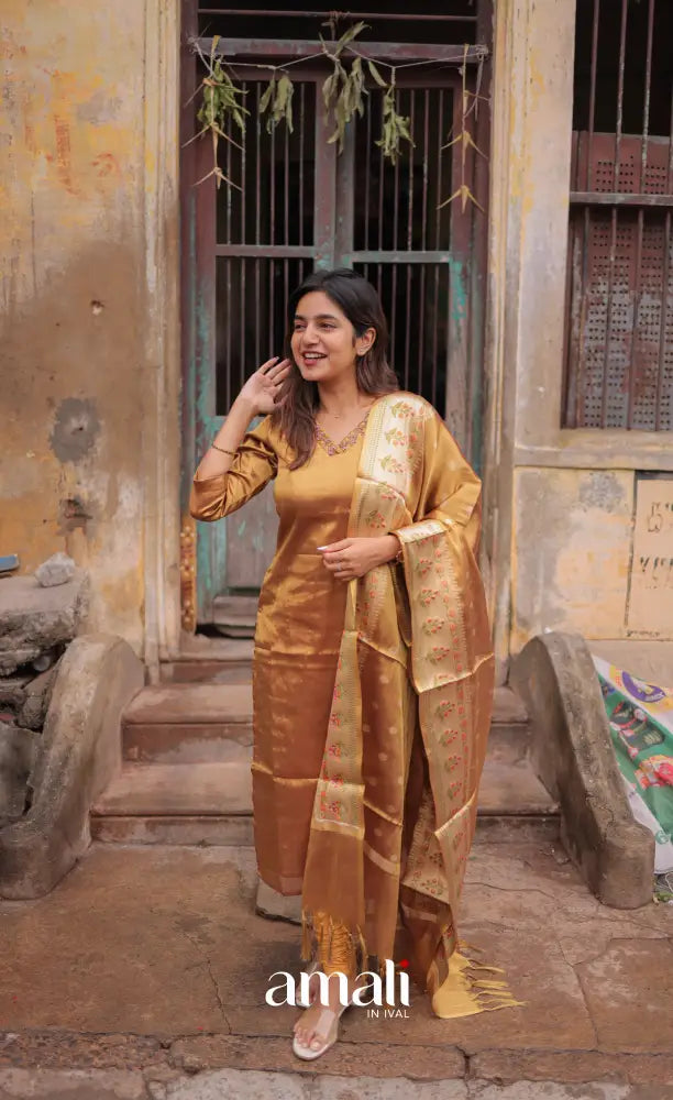 Athira Tissue Salwar - Antique Gold salwar