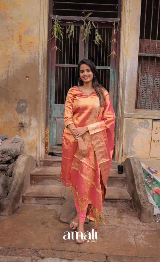 Tara Tissue Salwar - Rose Gold salwar