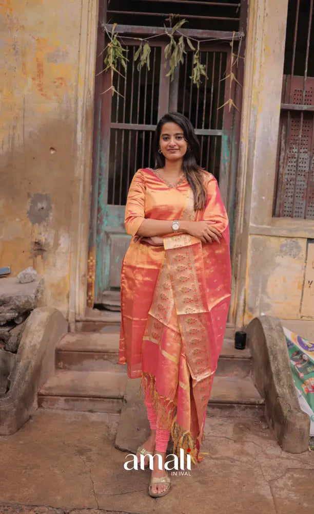 Tara Tissue Salwar - Rose Gold salwar