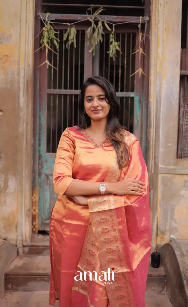 Athira Tissue Salwar - Rose Gold salwar