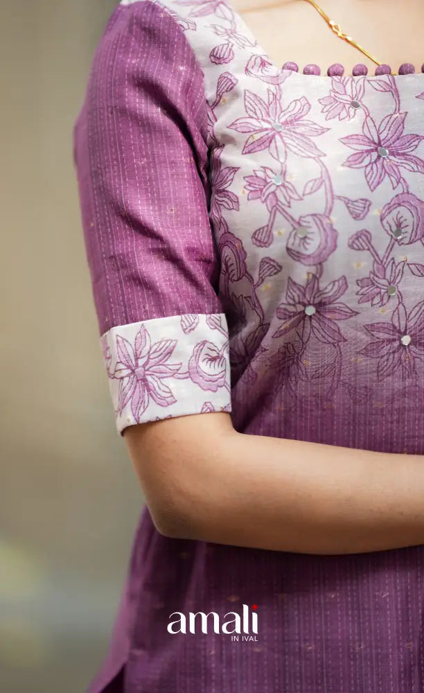 Tara Tussar Salwar - Magenta and Off white salwar
