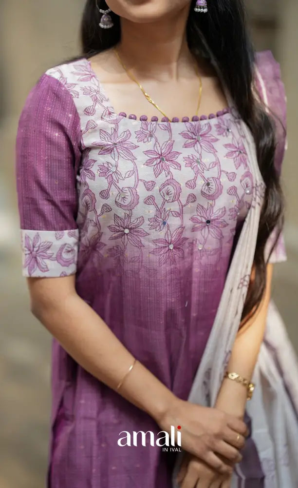 Tara Tussar Salwar - Magenta and Off white salwar