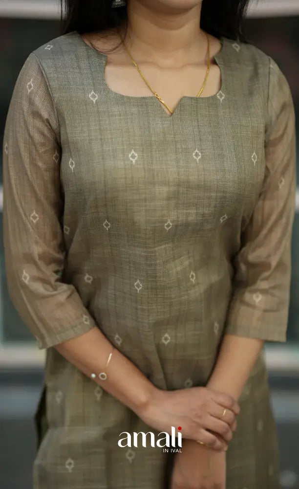Tara Tussar Salwar - Olive Green and Deep Blue salwar