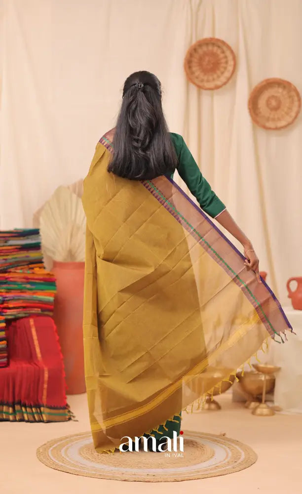 Two-Tone Mustard With Violet Chettinad Cotton Dupatta salwar