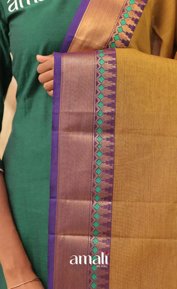 Two-Tone Mustard With Violet Chettinad Cotton Dupatta salwar
