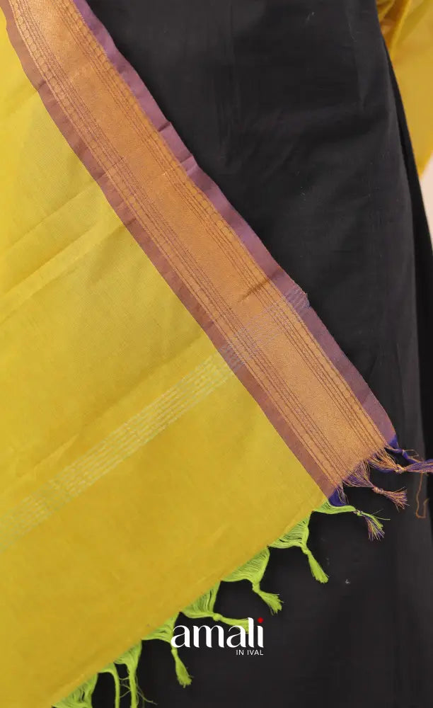 Two-Tone Yellow With Multicolours Chettinad Cotton Dupatta salwar