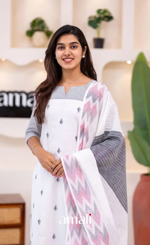 White Cotton Salwar Set - salwar