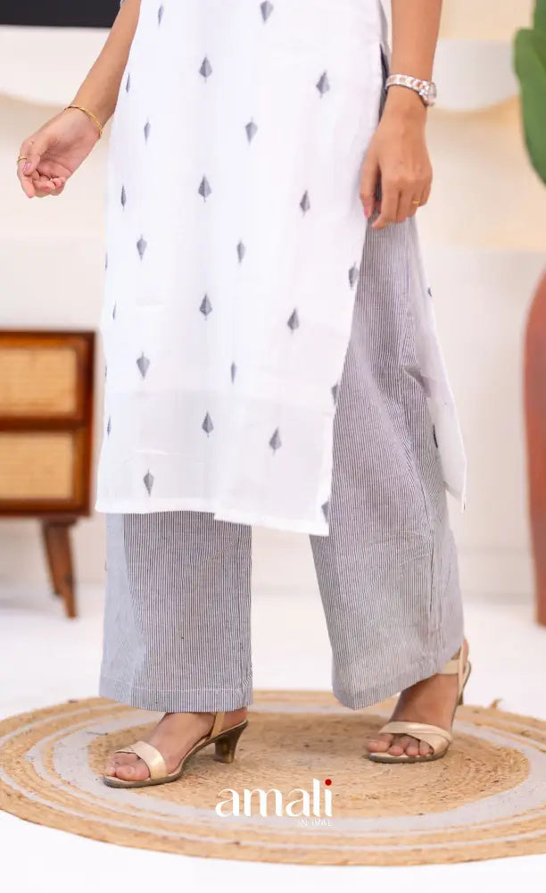 White Cotton Salwar Set - salwar