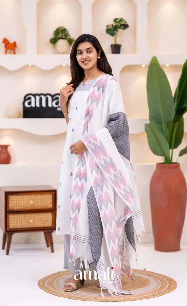 White Cotton Salwar Set - salwar
